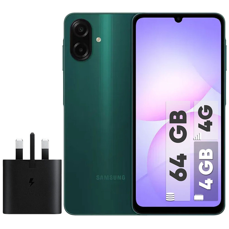گوشی موبایل سامسونگ مدل Galaxy A07  ظرفیت 64 گیگابایت و رم 4 گیگابایت همراه کلگی 25 وات(بنفش و مشکی) 
